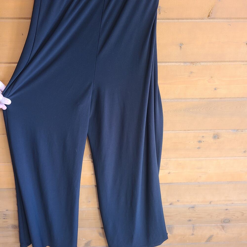 Frank Lyman Jumpsuit Wide Leg One Shoulder Ruffle Black White Size 6 Prom Formal - Picture 6 of 8